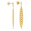 14k Yellow Gold Drop Leaf Earrings by Avera Group