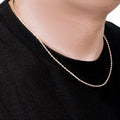 14k Rose Gold Solid Diamond Cut Rope Chain (2.30 mm) by Avera Group