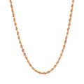 14k Rose Gold Solid Diamond Cut Rope Chain (2.30 mm) by Avera Group