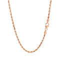 14k Rose Gold Solid Diamond Cut Rope Chain (2.30 mm) by Avera Group