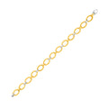14k Two-Tone Gold Chain Bracelet with Textured Oval Links by Bids.com