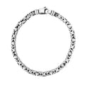 Sterling Silver Gunmetal Finish Byzantine Chain Bracelet by Avera Group