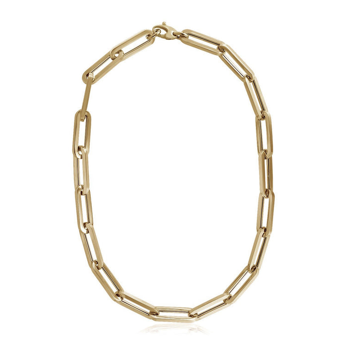 14k Yellow Gold Extra Wide Paperclip Chain Necklace by Avera Group