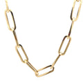 14k Yellow Gold Extra Wide Paperclip Chain Necklace by Avera Group