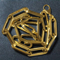 14k Yellow Gold Extra Wide Paperclip Chain Necklace by Avera Group