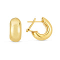 14k Yellow Gold Small Omega C Hoops by Avera Group