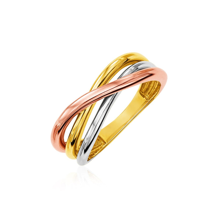14k Tri Color Gold Twist Style Ring by Avera Group