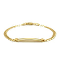 14k Yellow Gold Curb Link Style Children's ID Bracelet by Avera Group