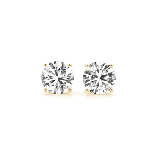 4 cttw Certified IGI Lab Grown Round Diamond Earrings 14k Yellow Gold (G/VS2) by Avera Group