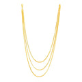 14k Yellow Gold Three Strand Herringbone Chain Necklace by Avera Group
