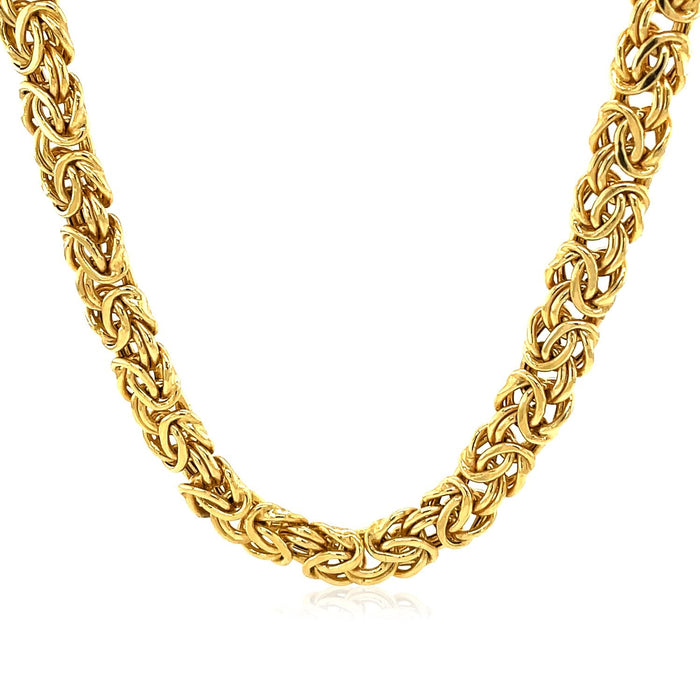 14k Yellow Gold Byzantine Motif Chain Necklace by Avera Group