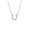 14k White Gold Horseshoe Design Diamond Pendant by Bids.com