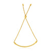 14k Yellow Gold Smooth Curved Bar and Lariat Style Bracelet (1.00 mm)