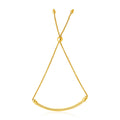 14k Yellow Gold Smooth Curved Bar and Lariat Style Bracelet (1.00 mm) by Avera Group