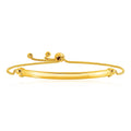 14k Yellow Gold Smooth Curved Bar and Lariat Style Bracelet (1.00 mm) by Avera Group