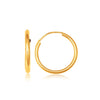 10k Yellow Gold Polished Endless Hoop Earrings (1.5x14mm)