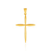 14k Yellow Gold Rounded and Pointed Cross Pendant
