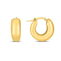 14k Yellow Gold Small Puffy Hoops by Avera Group