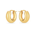 14k Yellow Gold Small Puffy Hoops by Avera Group