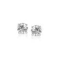 Sterling Silver Stud Earrings with White Hue Faceted Cubic Zirconia by Avera Group