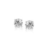 Sterling Silver Stud Earrings with White Hue Faceted Cubic Zirconia(5mm)