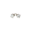 Sterling Silver Stud Earrings with White Hue Faceted Cubic Zirconia(5mm) by Avera Group