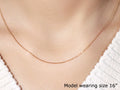 14k Pink Gold Oval Cable Link Chain (0.97 mm) by Avera Group