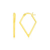 14K Yellow Gold Diamond Motif Hoop Earrings