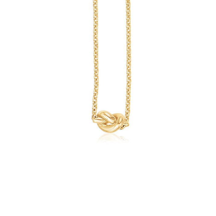 14k Yellow Gold Chain Necklace with Polished Knot by Avera Group