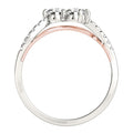 Two Stone Diamond Ring with Curved Band in 14k White And Rose Gold (5/8 cttw) by Bids.com