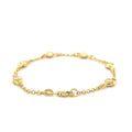 14k Yellow Gold Rolo Chain Bracelet with Puffed Heart Stations by Bids.com