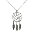 Sterling Silver 17 inch Necklace with Dream Catcher Pendant by Avera Group