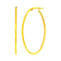 14k Yellow Gold Slim Oval Shape Hoop Earrings by Bids.com