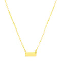14k Yellow Gold Polished Mini Bar Necklace by Avera Group