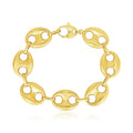 14k Yellow Gold High Polish Lite Puffed Mariner Link Bracelet (21.00 mm) by Avera Group