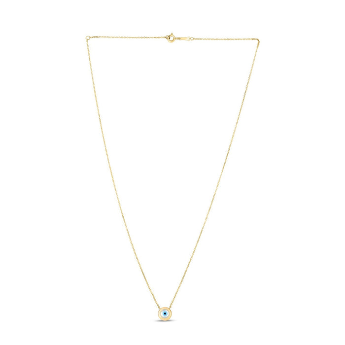 14k Yellow Gold MOP Evil Eye Necklace by Avera Group