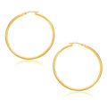 10k Yellow Gold Polished Hoop Earrings (30mm) by Avera Group