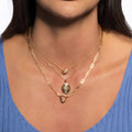 14k Yellow Gold Heart Element Paperclip Necklace by Avera Group
