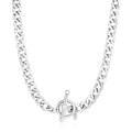 Sterling Silver Polished Wide Link Toggle Necklace by Avera Group