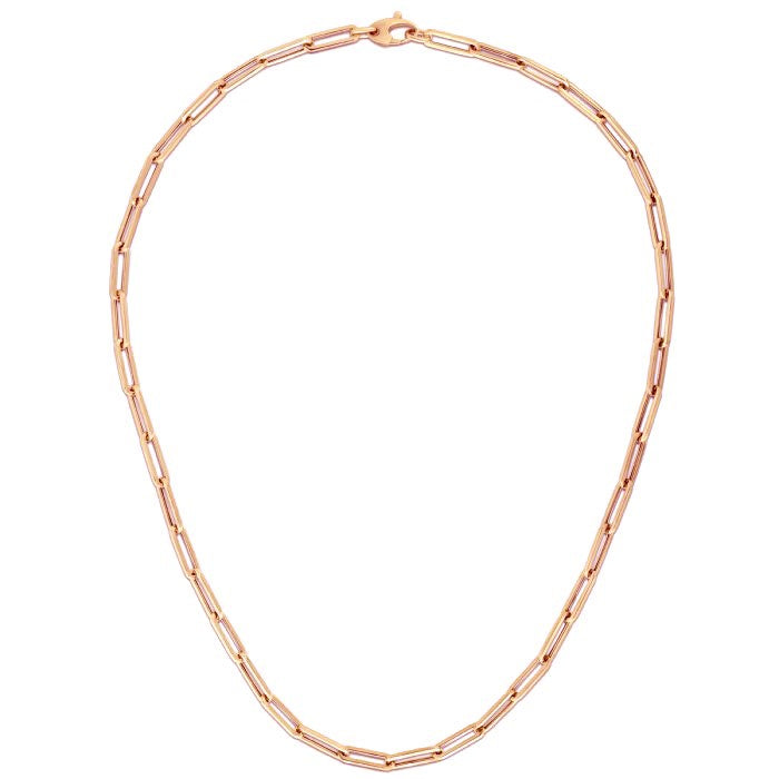 14K Rose Gold Bold Paperclip Chain (4.20 mm) by Avera Group