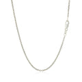 18k White Gold Diamond Cut Cable Link Chain (1.40 mm) by Avera Group