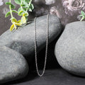 18k White Gold Diamond Cut Cable Link Chain (1.40 mm) by Avera Group