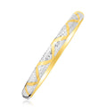 10k Two-Tone Gold Textured Zigzag Style Bangle by Avera Group