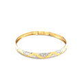 10k Two-Tone Gold Textured Zigzag Style Bangle by Bids.com