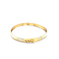 10k Two-Tone Gold Textured Zigzag Style Bangle by Avera Group