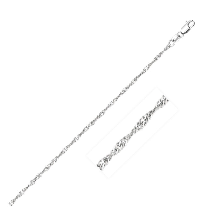 14k White Gold Singapore Chain (1.80 mm) by Avera Group