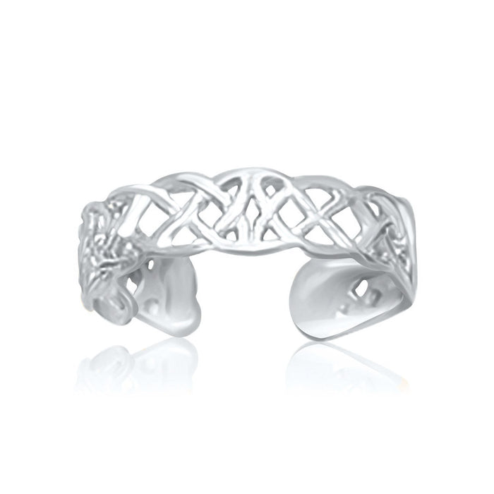 14k White Gold Toe Ring in a Celtic Knot Style by Avera Group