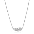 Sterling Silver Textured Angel Wing Necklace by Avera Group