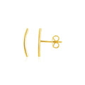 14k Yellow Gold Curve Climber Post Earrings by Avera Group