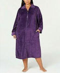 Miss Elaine Textured Fleece Long Zip Robe by Vanessa Jane